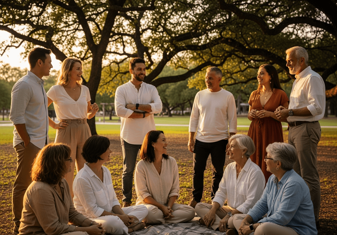 CrowdHealth community members gathering in a park