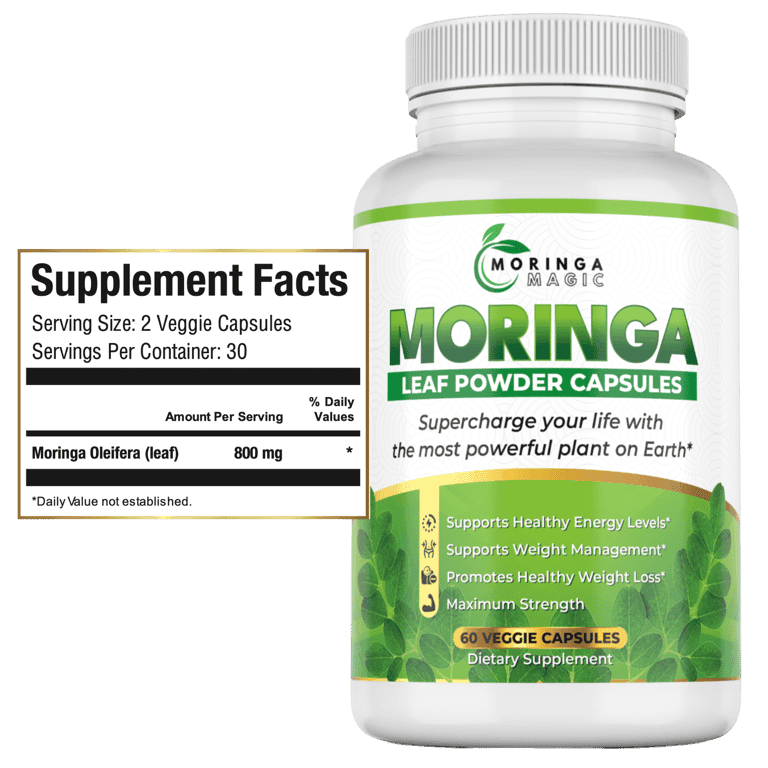 Moringa powder and capsules