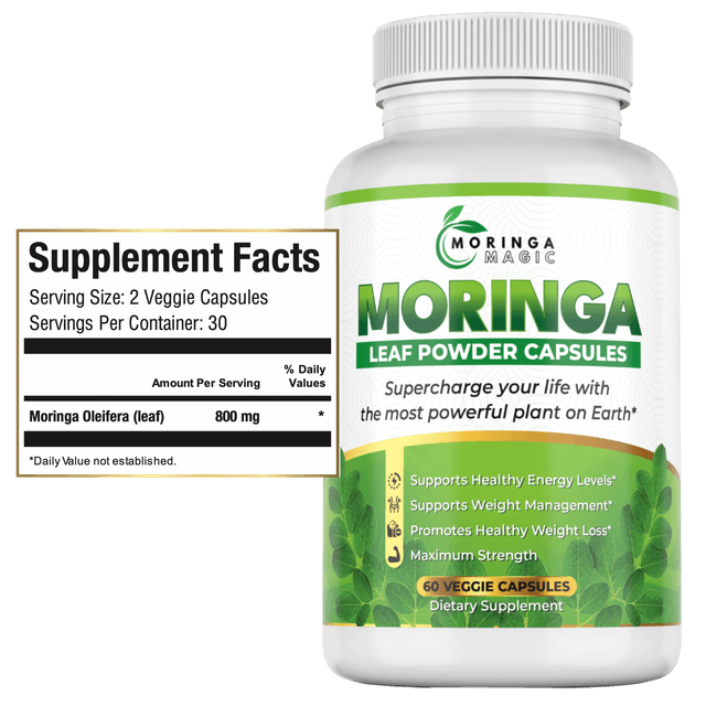 Moringa Magic Supplement Facts label