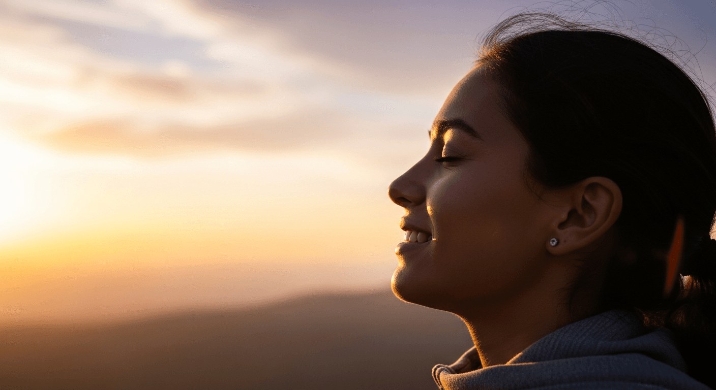 Person experiencing mental clarity and joy