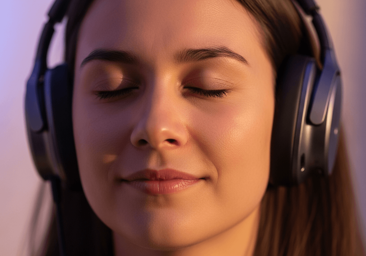 Person relaxing and meditating